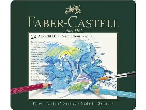 Faber Castell Albrecht Dürer Aquarelkleurpotloden Metalen Etui A 24 St