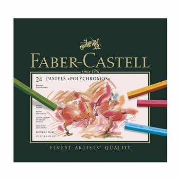 Faber-Castell Polychromos pastelkrijt, assorti kleuren, etui à 24 stuks