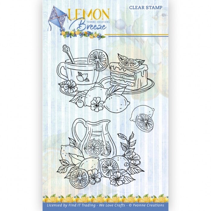 Clear Stamps - Yvonne Creations - Lemon Breeze - Lemon Drinks     YCCS10086