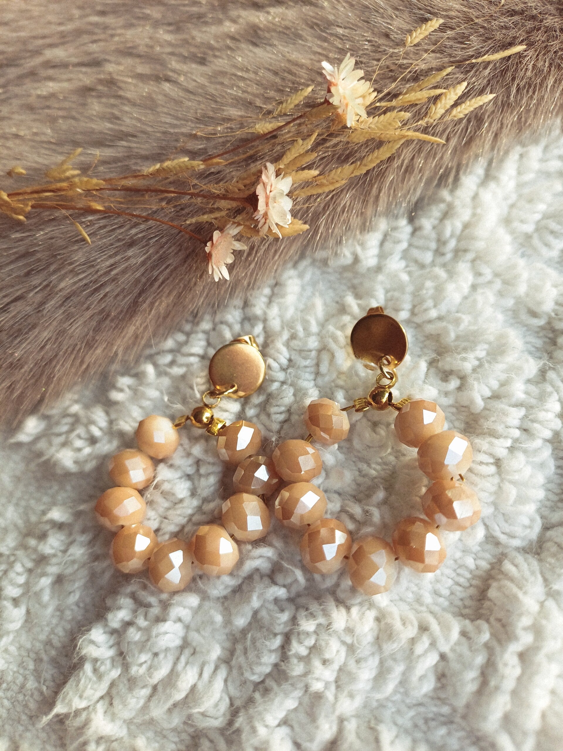 Oorbellen "stralend" champagne