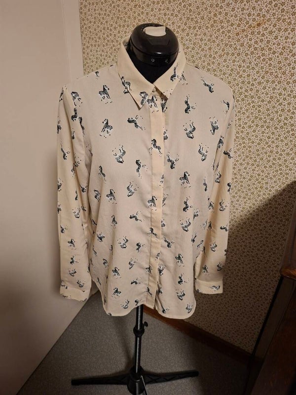 Vero Moda blouse maat S beige met zebraprint
