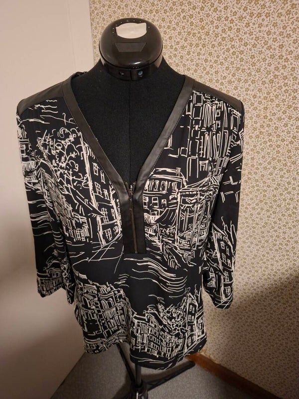 Jacqueline Riu tuniek/blouse zwart wit maat 42