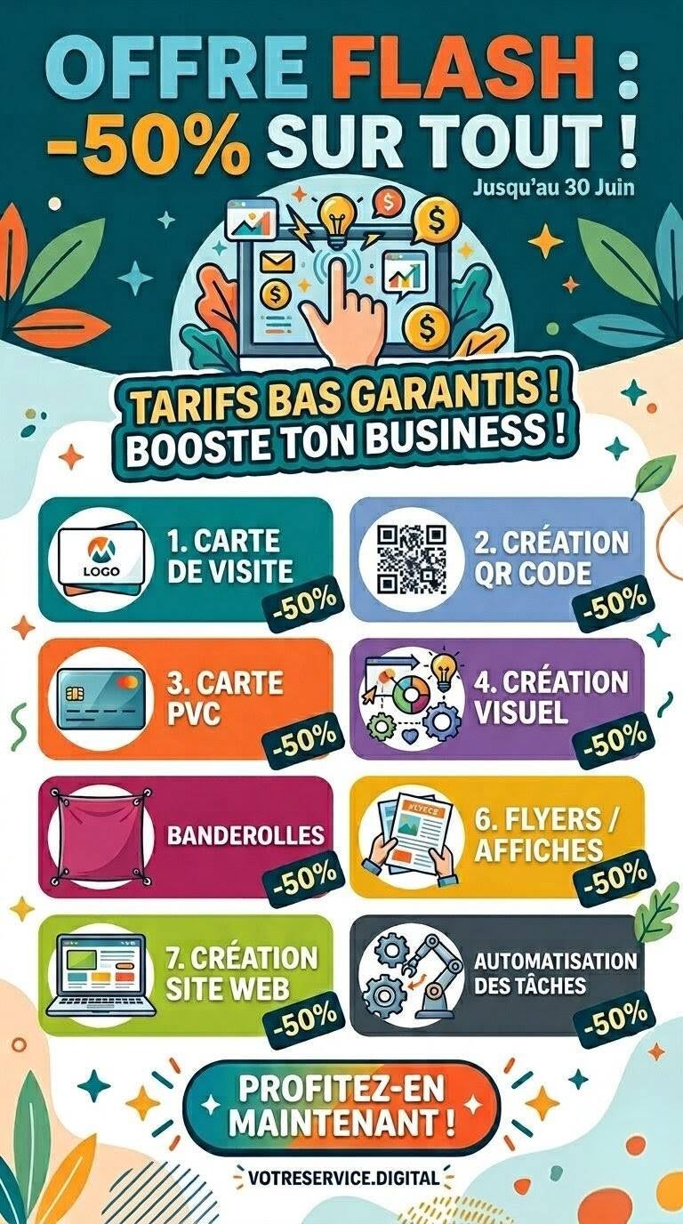Services digitaux -50% jusqu’au 30 juin