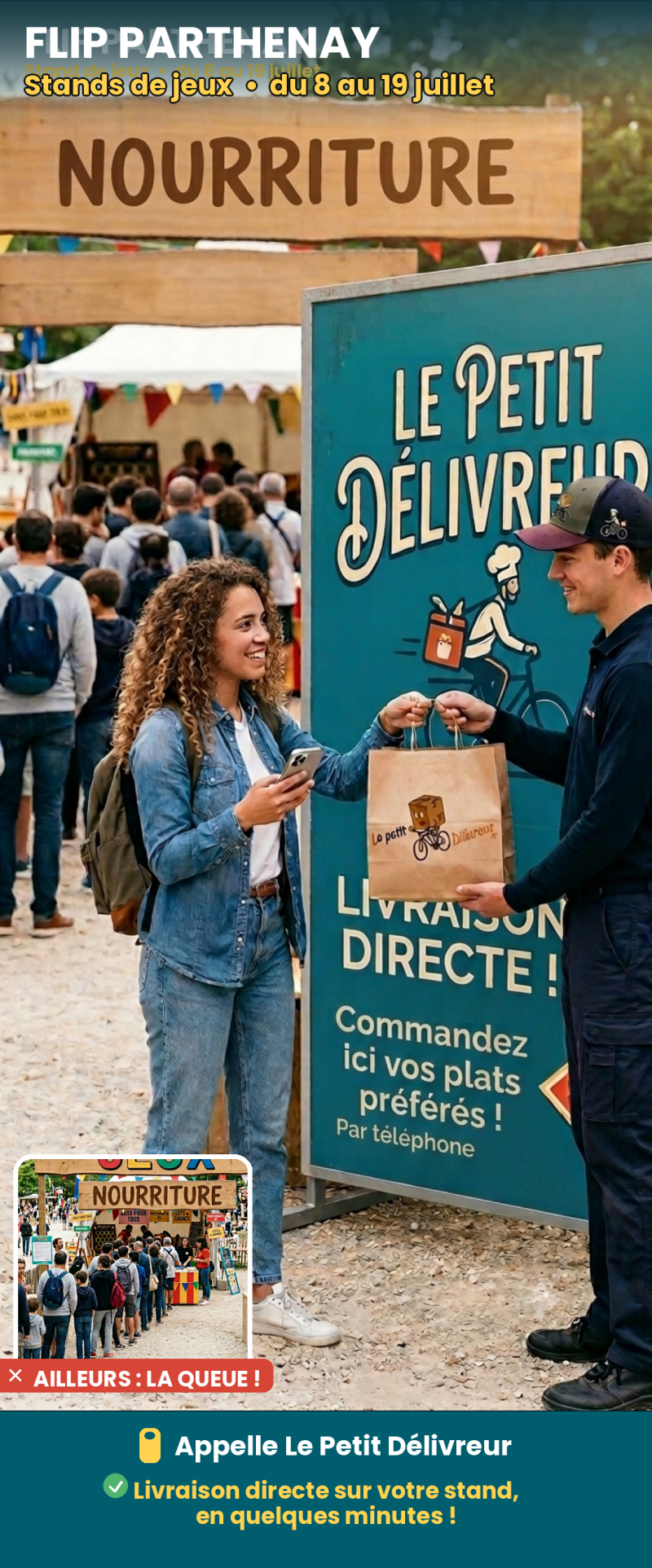 Livraison sur stands du FLIP by lepetitdelivreur.fr