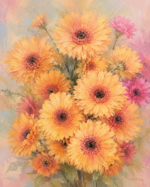 Afm. 40x60x2cm Canvas Bloemstuk Bloem 2