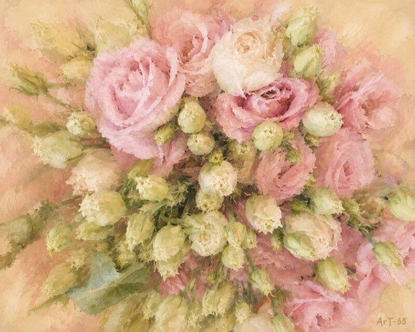 Afm. 40x60x2cm Canvas Bloemstuk Bloem 23