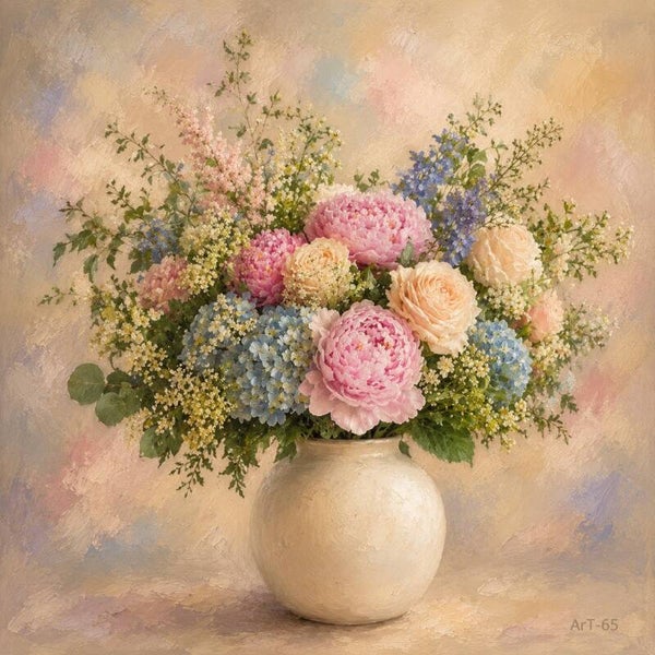 Afm. 40x60x2cm Canvas Bloemstuk met Vaas 4