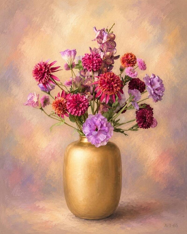 Afm. 40x60x2cm Canvas Bloemstuk met Vaas 5