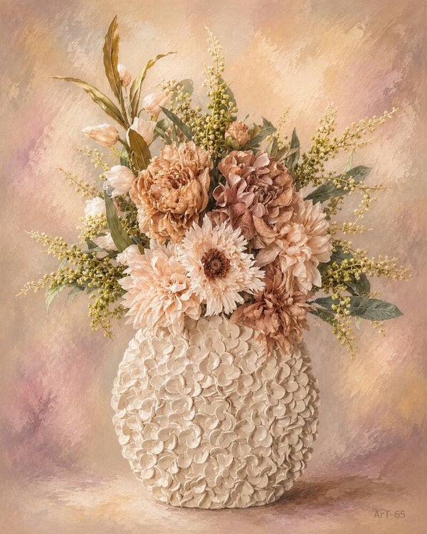 Afm. 40x60x2cm Canvas Bloemstuk met Vaas 6