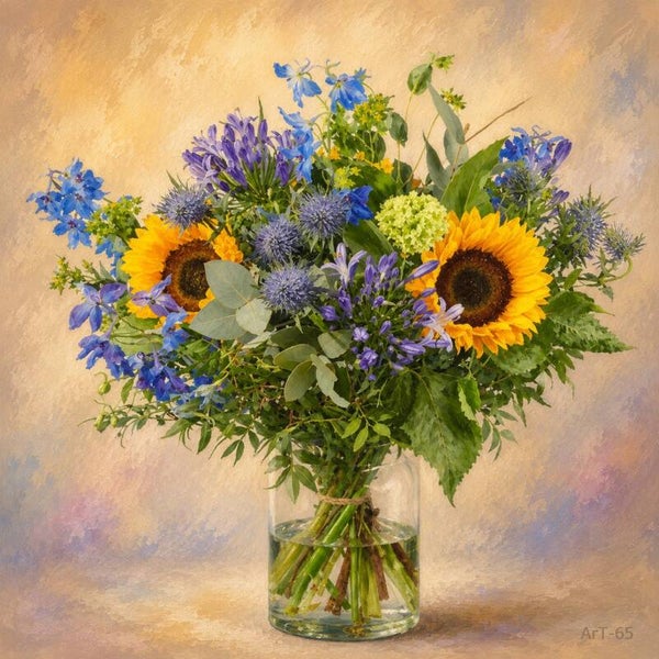 Afm. 40x60x2cm Canvas Bloemstuk met Vaas 7