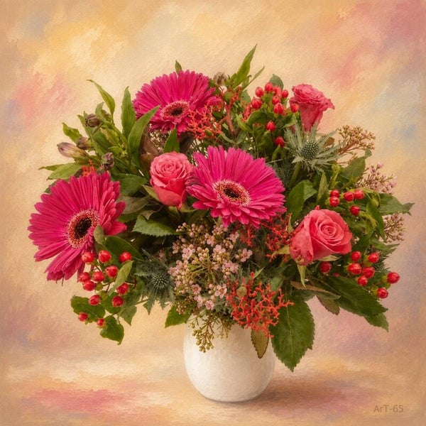 Afm. 40x60x2cm Canvas Bloemstuk met Vaas 8