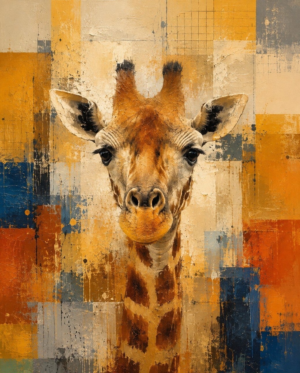 Afm. 40x30 Aluminium Abstract Giraf Front