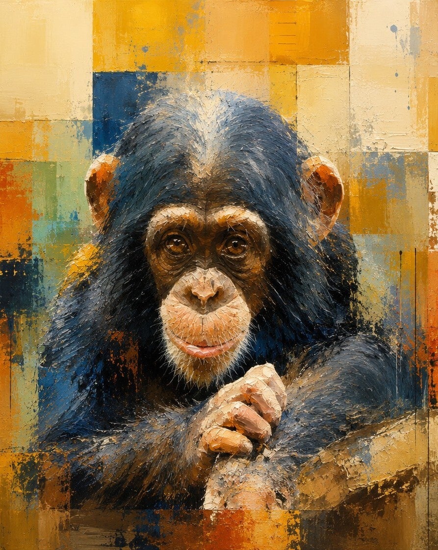 Afm. 40x30 Aluminium Abstract Chimp Front