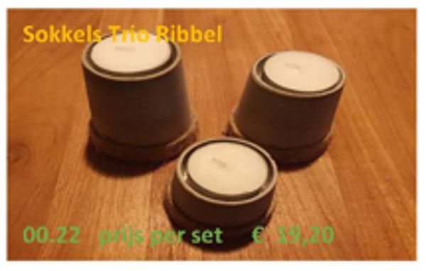 Sokkels trio ribbel