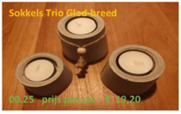 Sokkel trio brede rand