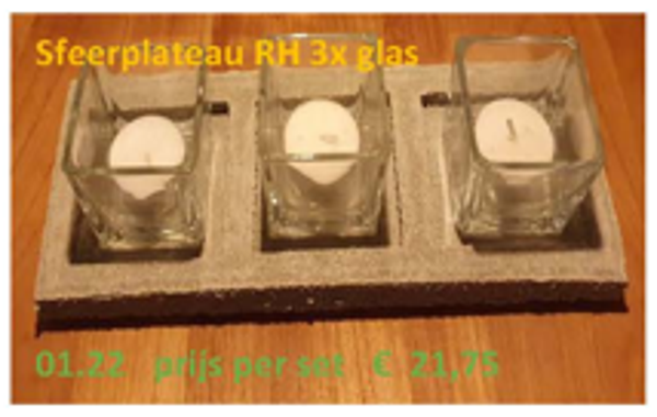 Sfeerplateau RH 3x glas