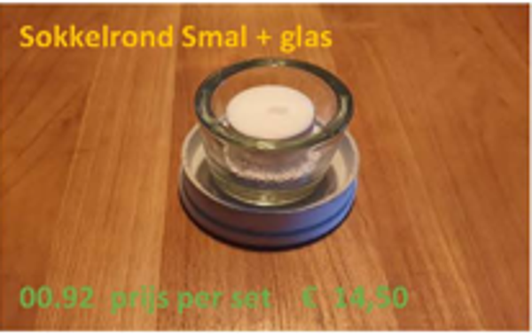 Sokkelrond smal met glas