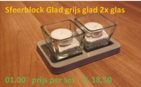 Sfeerblock grijs 2 glazen
