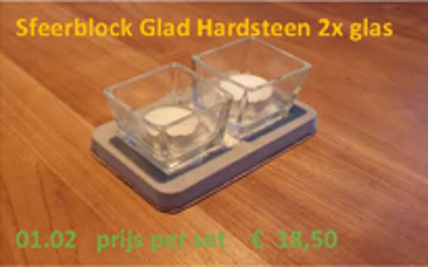 Sfeerblock hardsteen met een 2-tal glazen