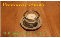 Sfeerplateau rond met glas