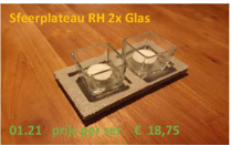 Sfeerplateau dubbel met glazen
