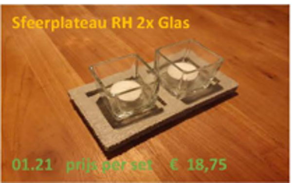 Sfeerplateau dubbel met glazen
