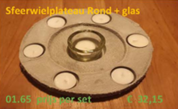 Sfeerwielplateau rond met glas