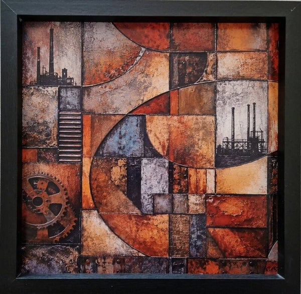 Afm. 33x33x2cm Industrieel Abstract fabrieken