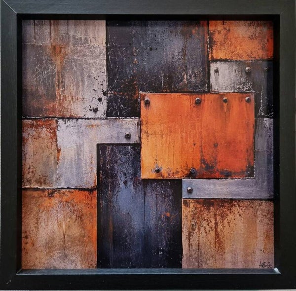Afm. 33x33x2cm Industrieel Abstract vakken
