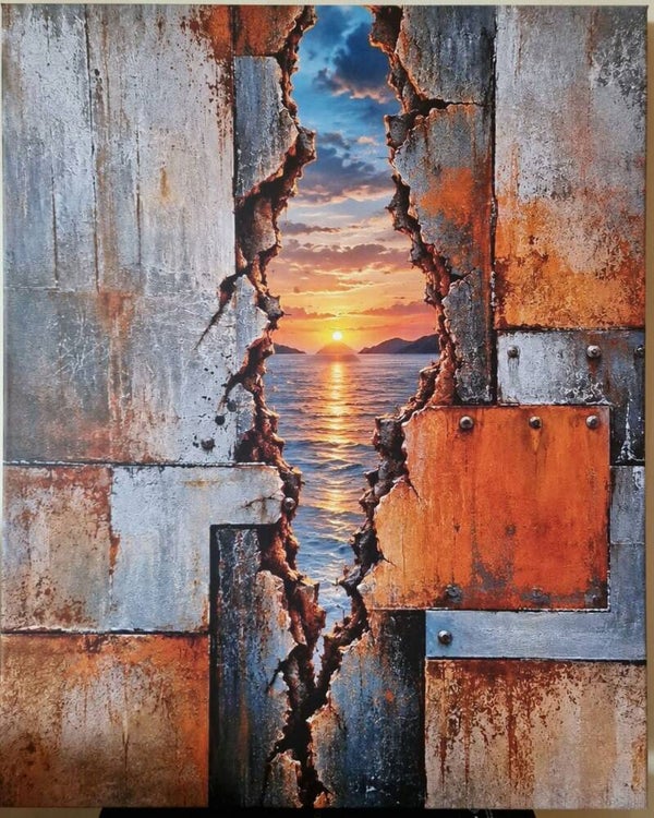 Afm. 60x80x4cm Canvas Surrealistisch breuk