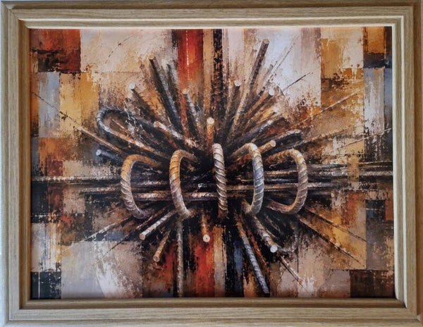 Afm. 45x35x3cm Abstract Staal 8