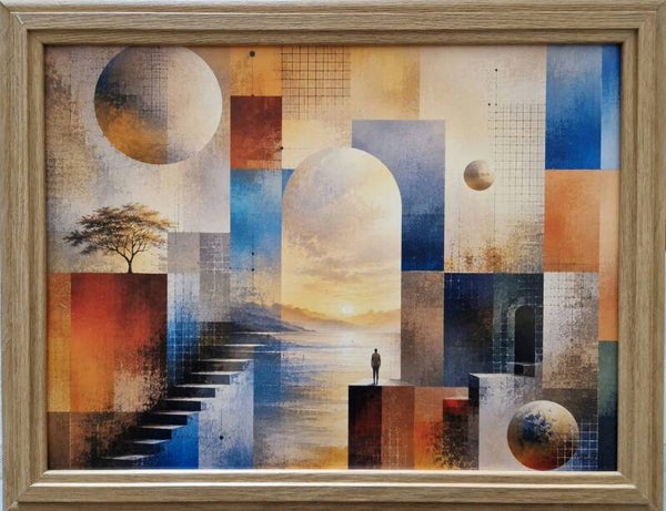 Afm. 45x35x3cm Abstract Surreëel Aanschouwende