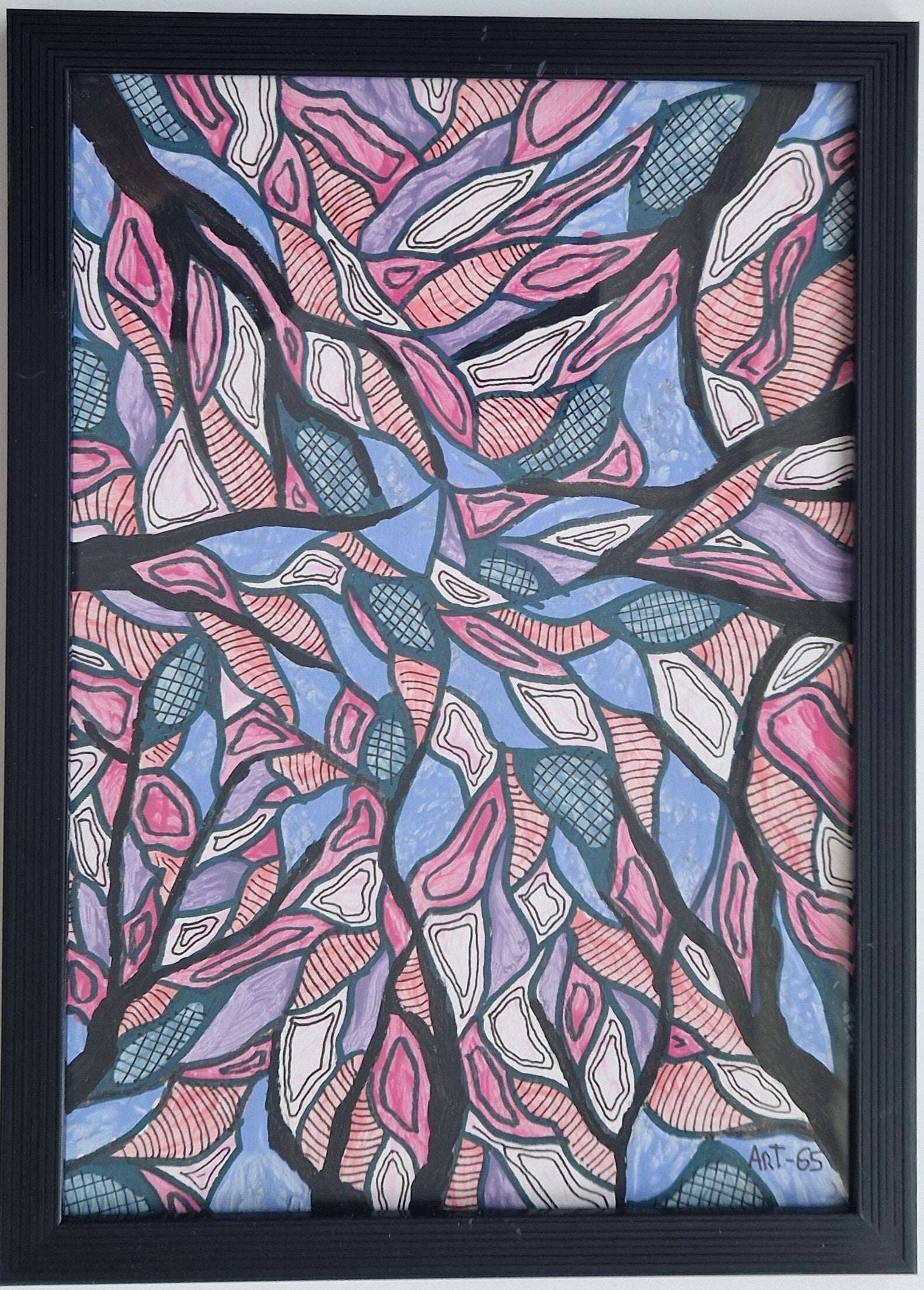 Kleurrijke boom Blauwlicht - Zwart