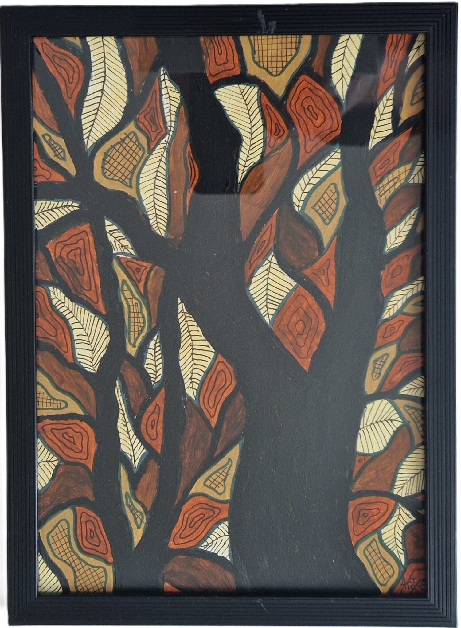 Kleurrijke boom Bruin - Zwart