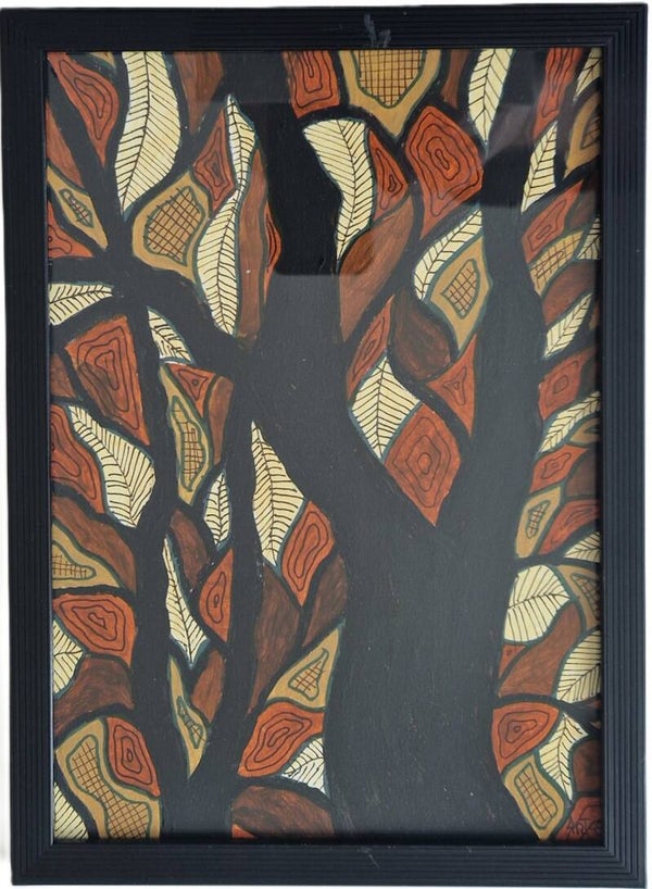 Kleurrijke boom Bruin - Zwart