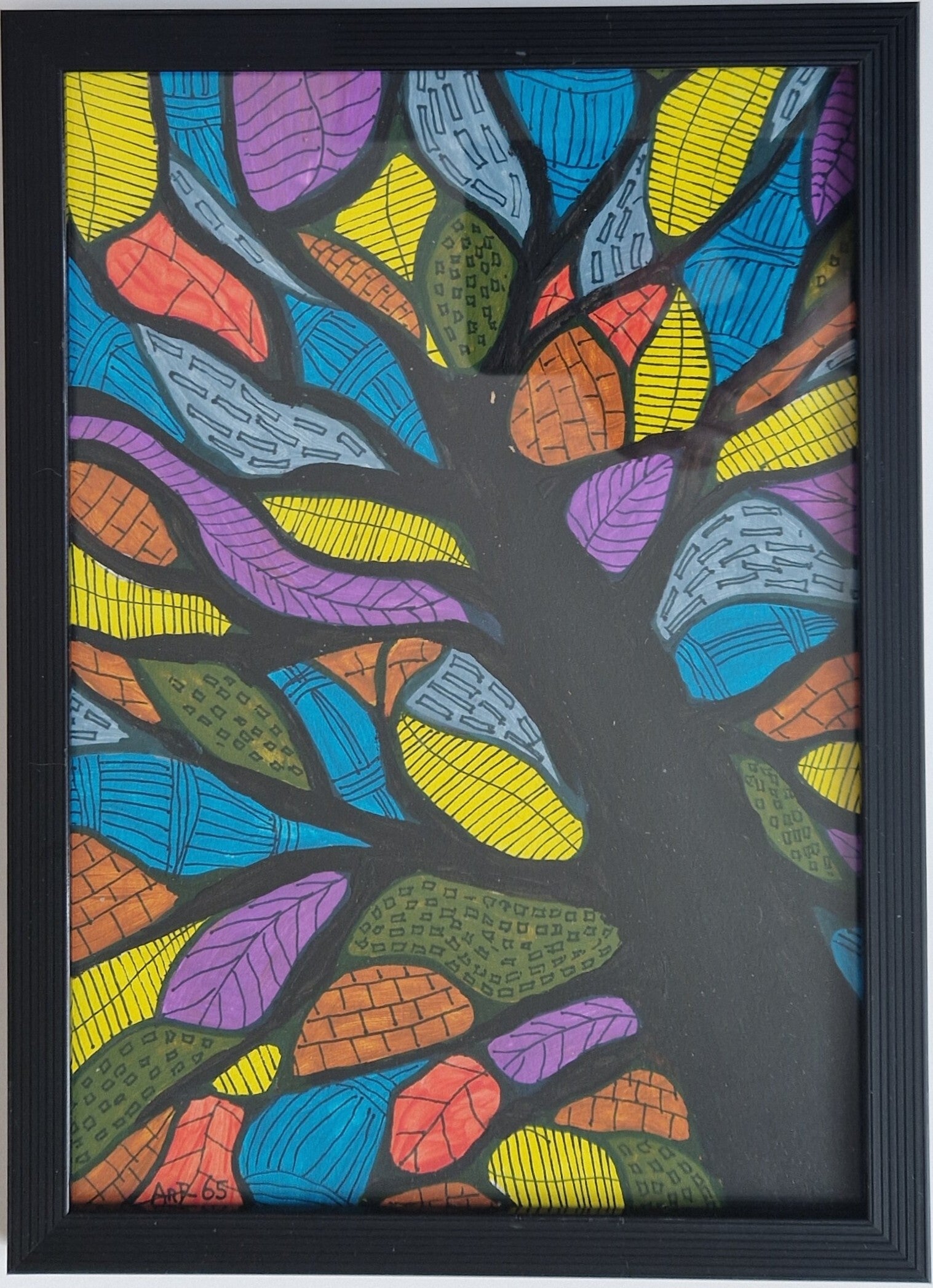 Kleurrijke boom Gemengde kleuren 2 - Zwart