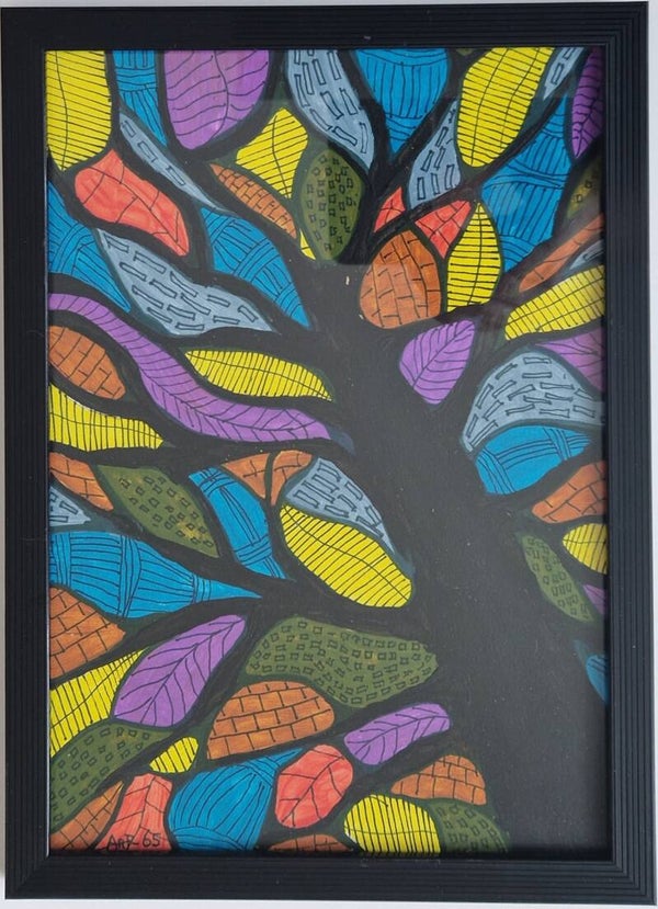Kleurrijke boom Gemengde kleuren 2 - Zwart