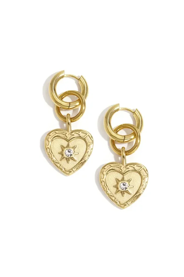 ''Casual heart'' oorbellen