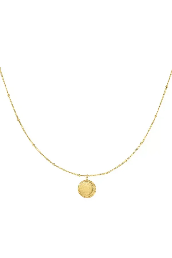 Ketting dubbele ronde coin - goud