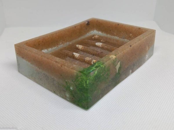 Porte-savon en résine époxy avec décor marin