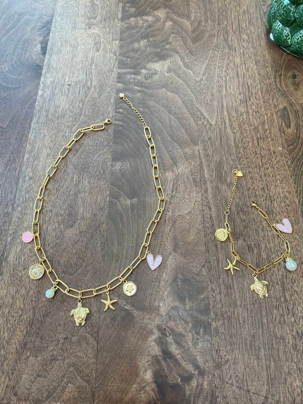Bedelketting stainless steel set