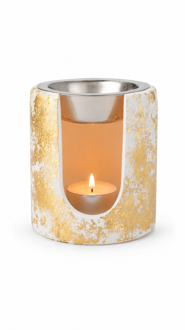 Goldene Duftlampe Zylinder