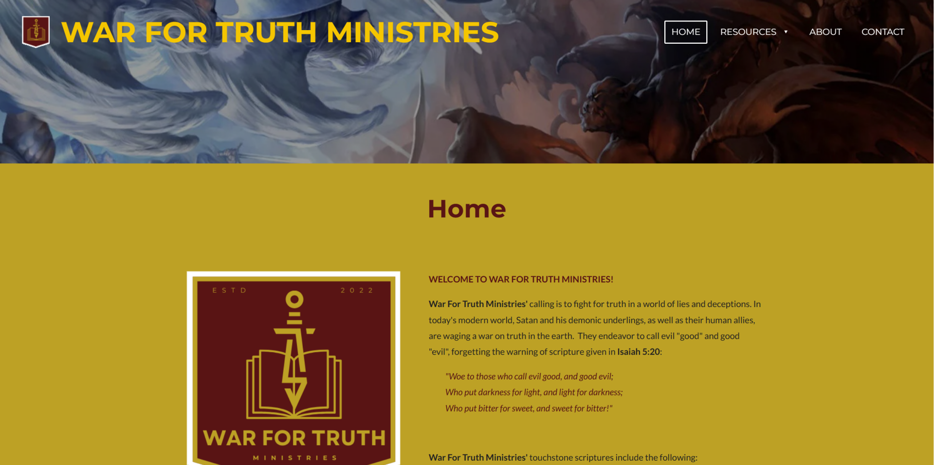 War For Truth Ministries Portfolio Image