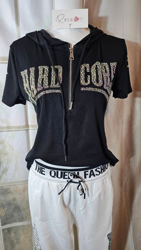 Kapuzenshirt "Hardcore" ROSE, Gr. onesize bis 42