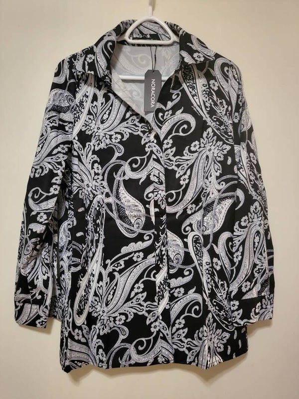 Bluse schwarz-weiss, Gr. M