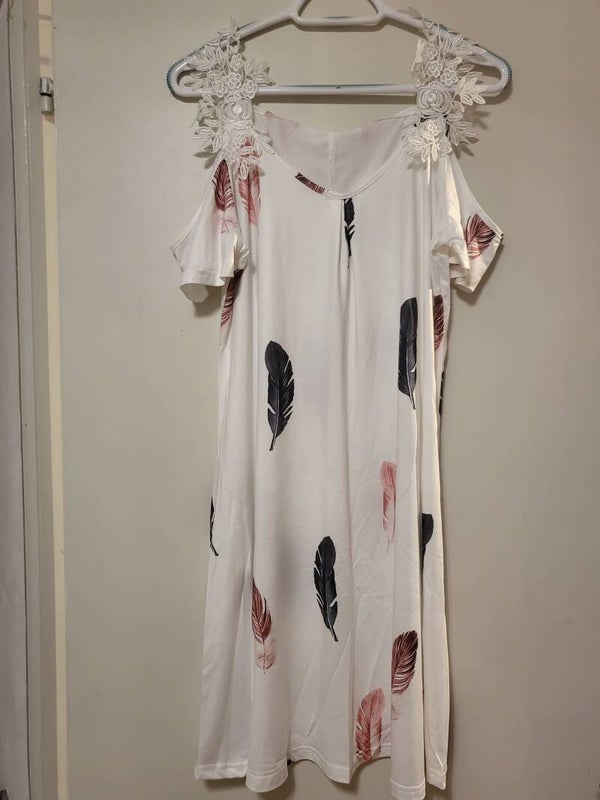 Sommerkleid mit Federprint, Gr. L
