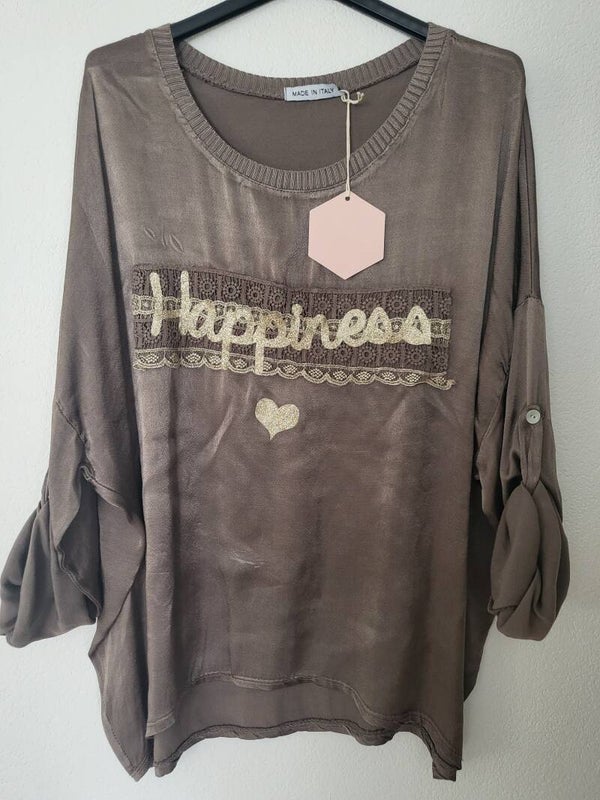 Shirt mit Schriftzug, Gr. Onesize