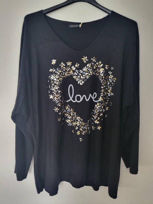 Shirt mit Herzlogo, Gr. onesize