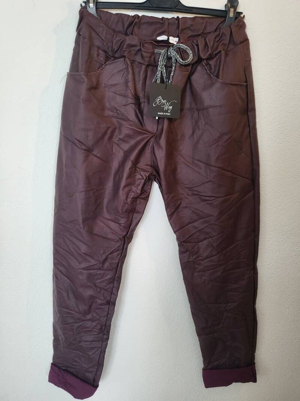 Hose bordeaux schimmernd, Gr. 38 - 42/44
