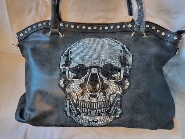 Echtleder Handtasche mit Totenkopf, 1x verfügbar